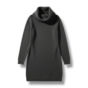 H&M Basic women's gray turtleneck long sleeves sweater dress medium